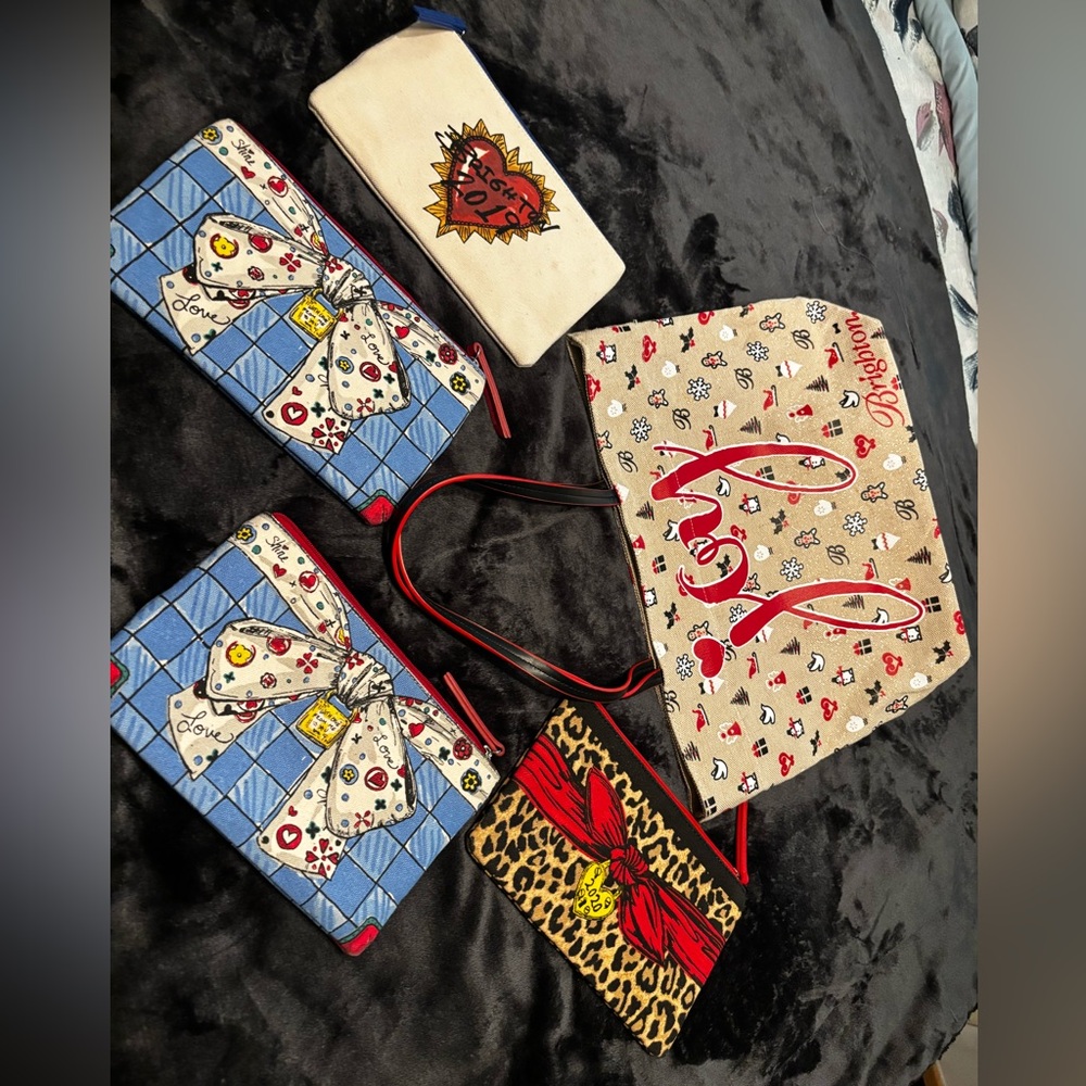 Brighton Christmas tote bag 5 pcColorful Designer 4 Pouch Set all for $89